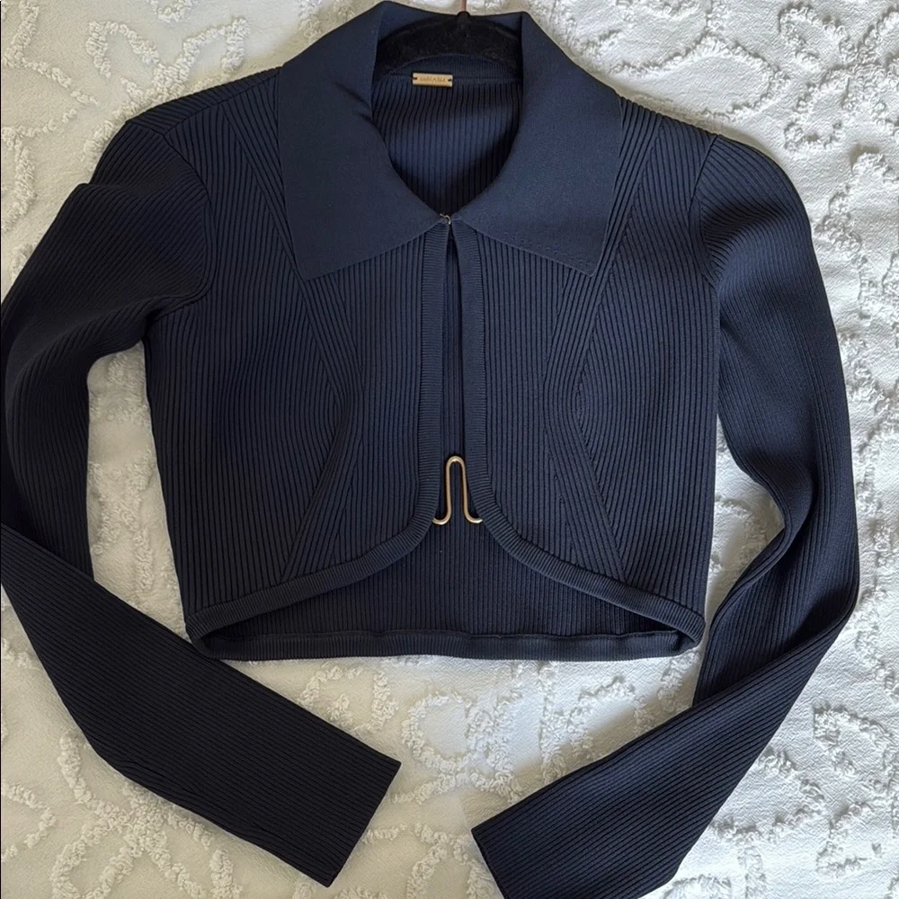 Cult Gaia Viola Ribbed Cropped Top - Picture 3 of 7
